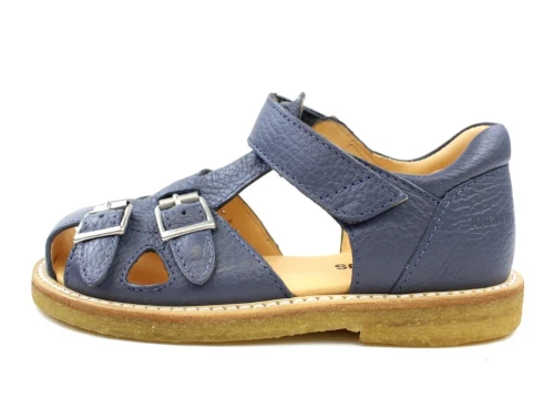 Angulus sandal denim blå med spænder og velcro
